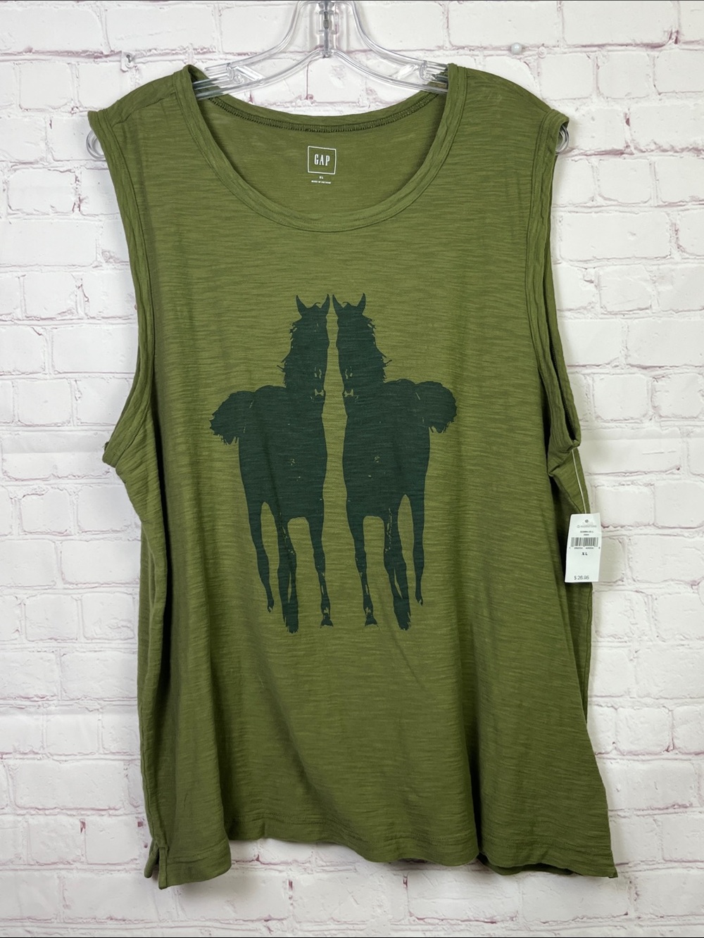GAP Slub Knit Horse Graphic Tank Top